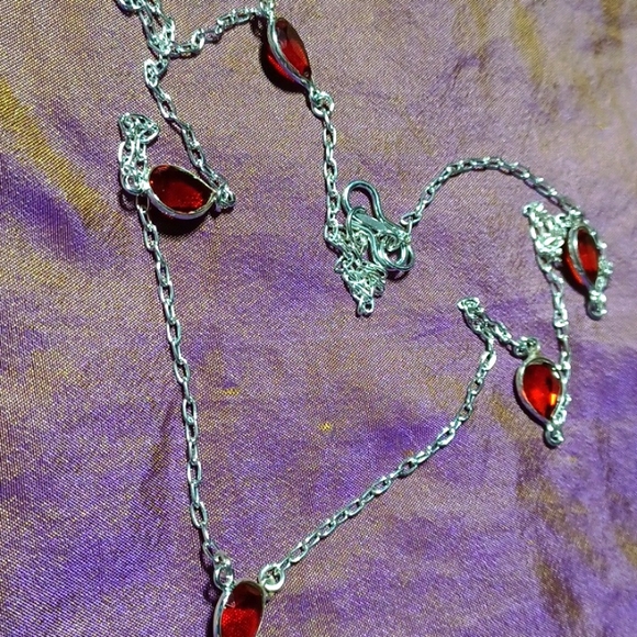 Rainbow solar quartz agate garnet silver pendant handmade red 🌈 🏳️‍🌈 necklace - Picture 6 of 7